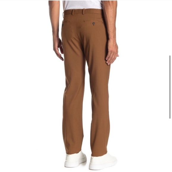 THEORY Flat Front Wool Blend brown Pants - Picture 2 of 5